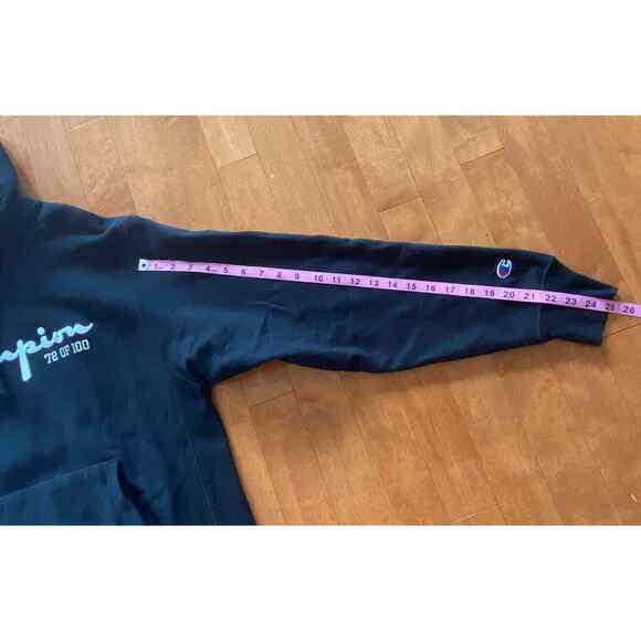 Champion Hoodie Men's Large Black Reverse Weave Knickerbocker Hoodie 72/100 - Picture 12 of 12